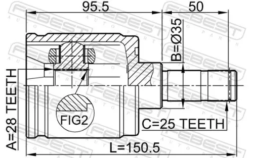 FEBEST Joint Kit, drive shaft (0311-LOGRH)