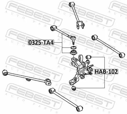 FEBEST Control/Trailing Arm, wheel suspension (0325-TA4)