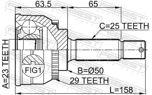 FEBEST Joint Kit, drive shaft (0410-005A29)