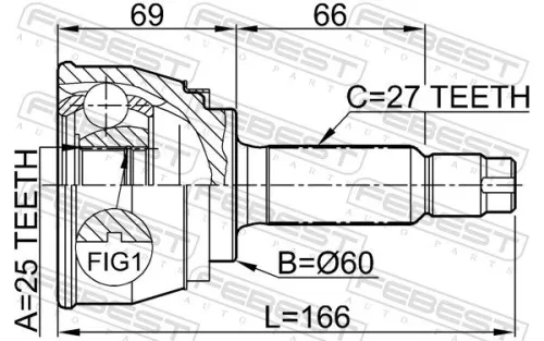 FEBEST Joint Kit, drive shaft (0410-023)