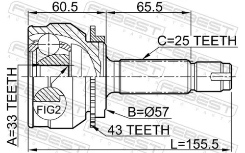 FEBEST Joint Kit, drive shaft (0410-044A43)