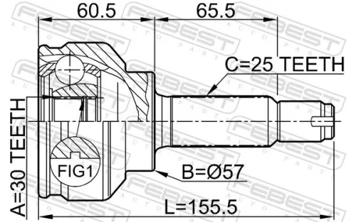 FEBEST Joint Kit, drive shaft (0410-CS3A)