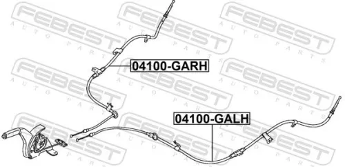 FEBEST Cable Pull, parking brake (04100-GALH)