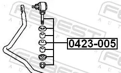 FEBEST Link/Coupling Rod, stabiliser bar (0423-005)