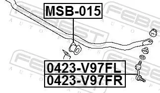FEBEST Link/Coupling Rod, stabiliser bar (0423-V97FR)