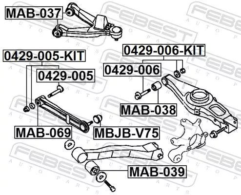 FEBEST Camber Correction Screw Set (0429-006-KIT)
