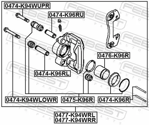 FEBEST Guide Bolt, brake caliper (0474-K96R)