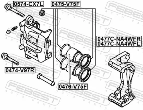 FEBEST Repair Kit, brake caliper (0475-V75F)