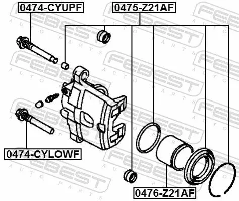 FEBEST Piston, brake caliper (0476-Z21AF)