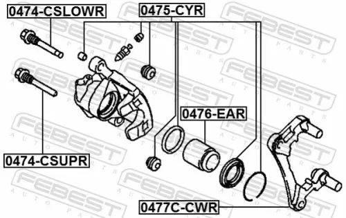FEBEST Brake Caliper Bracket Set (0477C-CWR)
