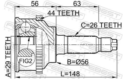 FEBEST Joint Kit, drive shaft (0510-045A44)