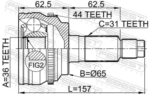 FEBEST Joint Kit, drive shaft (0510-CX7A44)