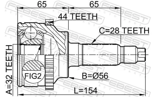 FEBEST Joint Kit, drive shaft (0510-GEUSA44)