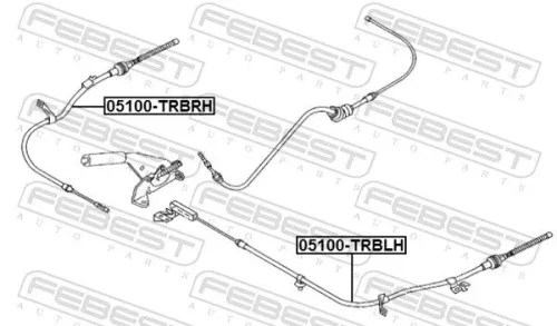 FEBEST Cable Pull, parking brake (05100-TRBLH)