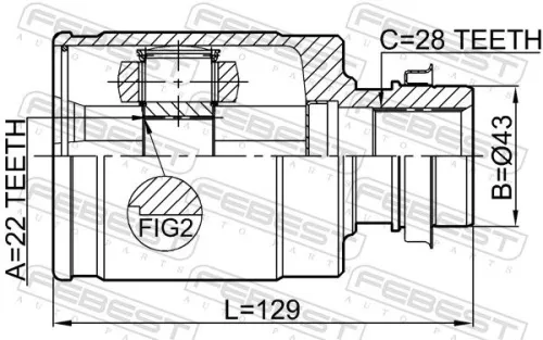 FEBEST Joint Kit, drive shaft (0511-BL16MTRH)