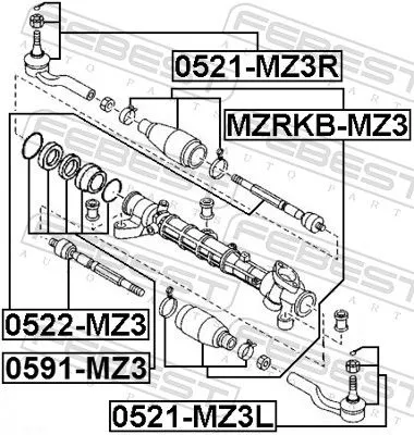 FEBEST Tie Rod End (0521-MZ3R)