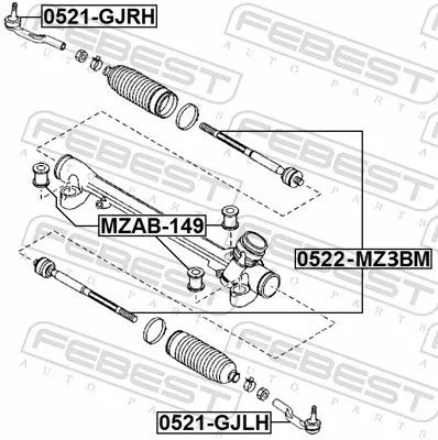 FEBEST Inner Tie Rod (0522-MZ3BM)