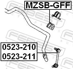 FEBEST Link/Coupling Rod, stabiliser bar (0523-210)