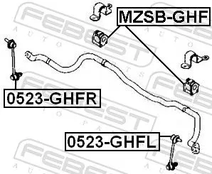 FEBEST Link/Coupling Rod, stabiliser bar (0523-GHFL)