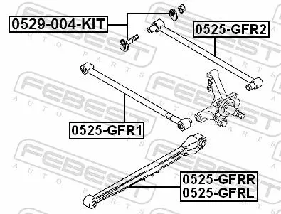 FEBEST Control/Trailing Arm, wheel suspension (0525-GFR1)