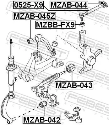 FEBEST Control/Trailing Arm, wheel suspension (0525-X9)
