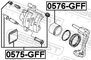 FEBEST Piston, brake caliper (0576-GFF)