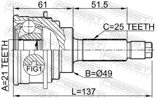 FEBEST Joint Kit, drive shaft (0710-018)