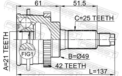 FEBEST Joint Kit, drive shaft (0710-018A42)