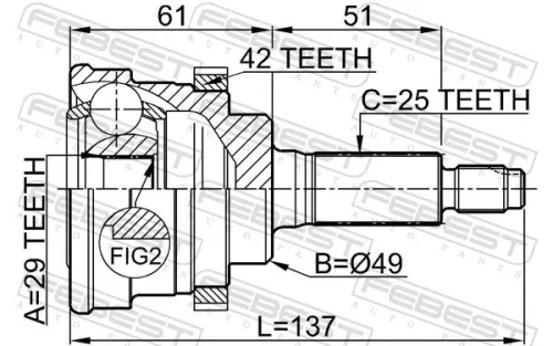 FEBEST Joint Kit, drive shaft (0710-029A42)