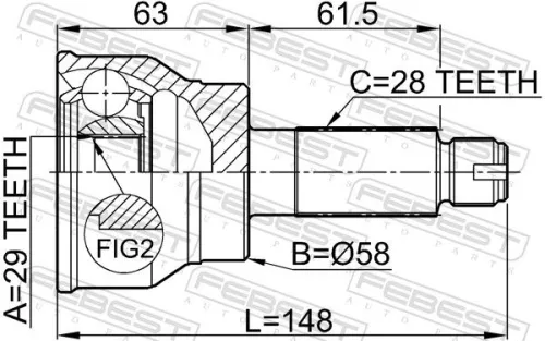 FEBEST Joint Kit, drive shaft (0710-037)