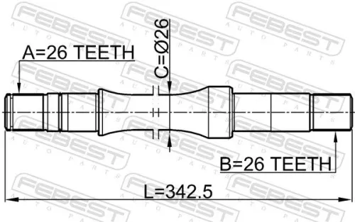 FEBEST Drive Shaft (0712-RH413WD)