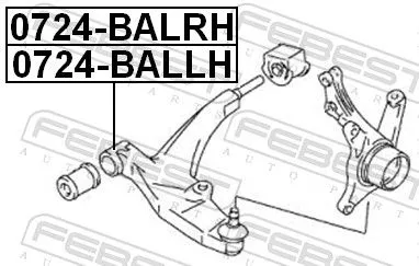 FEBEST Control/Trailing Arm, wheel suspension (0724-BALLH)