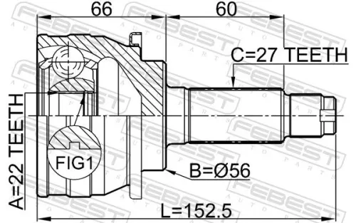 FEBEST Joint Kit, drive shaft (0810-007)