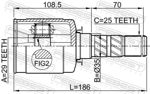 FEBEST Joint Kit, drive shaft (0811-B13)