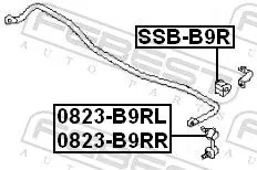 FEBEST Link/Coupling Rod, stabiliser bar (0823-B9RL)
