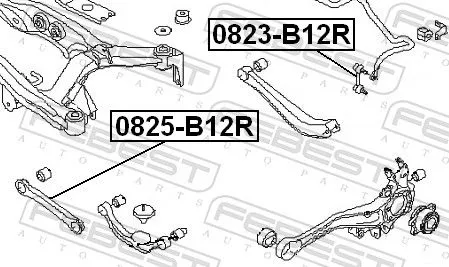 FEBEST Control/Trailing Arm, wheel suspension (0825-B12R)