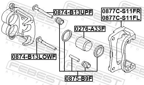 FEBEST Brake Caliper Bracket Set (0877C-S11FR)