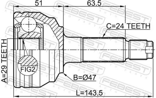 FEBEST Joint Kit, drive shaft (0910-M412)