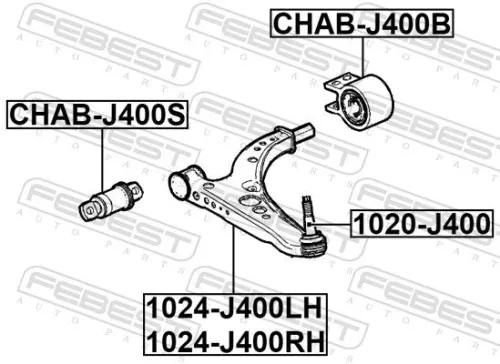 FEBEST Control/Trailing Arm, wheel suspension (1024-J400RH)