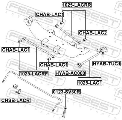 FEBEST Control/Trailing Arm, wheel suspension (1025-LACRF)