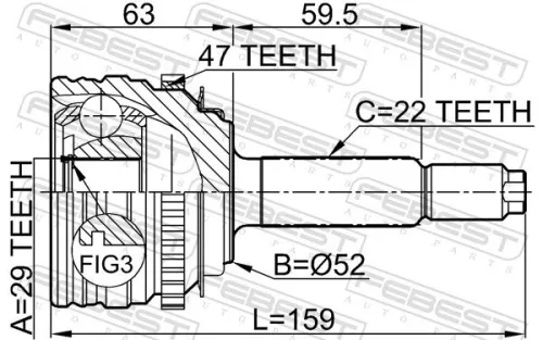 FEBEST Joint Kit, drive shaft (1110-006A47)
