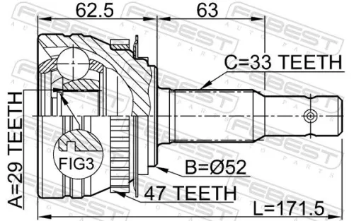 FEBEST Joint Kit, drive shaft (1110-ESPA47)