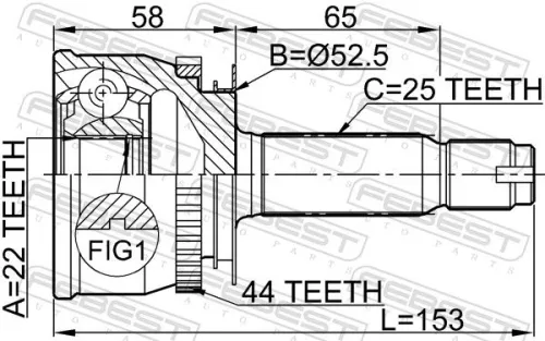 FEBEST Joint Kit, drive shaft (1210-012A44)