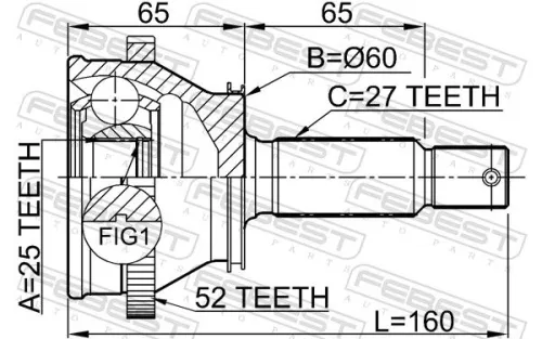 FEBEST Joint Kit, drive shaft (1210-SFRRA52)