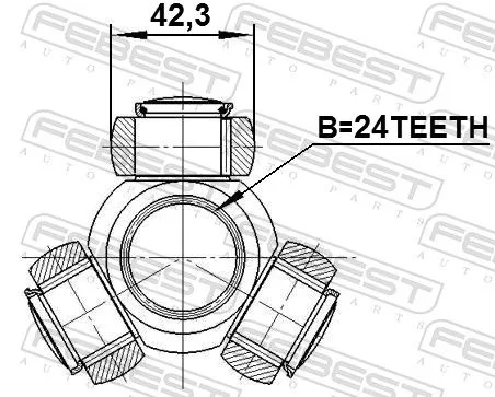 FEBEST Spider Assembly, drive shaft (1216-IX35)