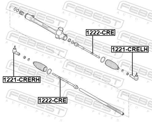 FEBEST Tie Rod End (1221-CRELH)