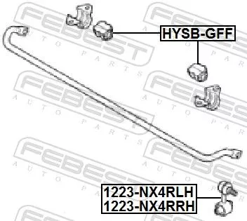 FEBEST Link/Coupling Rod, stabiliser bar (1223-NX4RRH)