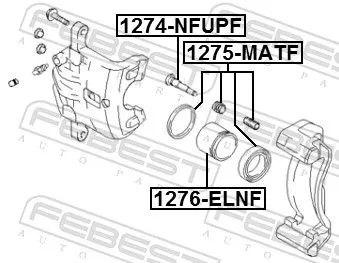 FEBEST Piston, brake caliper (1276-ELNF)