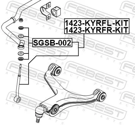 FEBEST Link/Coupling Rod, stabiliser bar (1423-KYRFR-KIT)