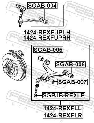 FEBEST Control/Trailing Arm, wheel suspension (1424-REXFLL)